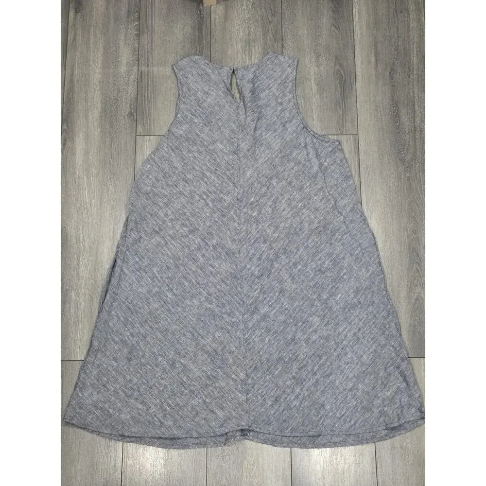Lands' End 100% Linen Dress Sleeveless Swing Knee Length Grey 2X A003322 - Picture 10 of 10